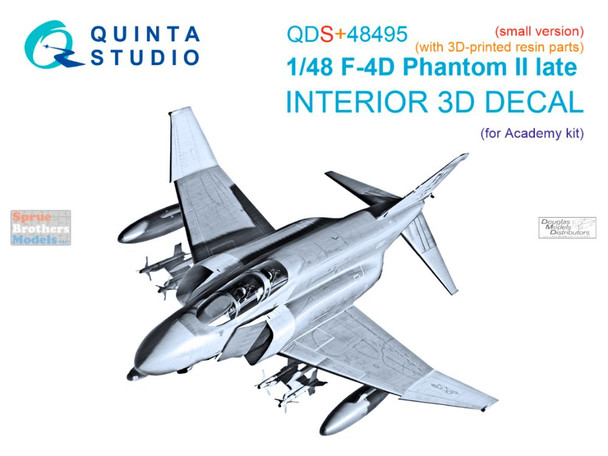 QTSQDS48495R 1:48 Quinta Studio 3D Decal - F-4D Late Phantom II + Resin (ACA kit) Small Version