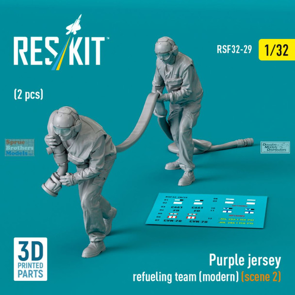 RESRSF320029F 1:32 ResKit Purple Jersey Refueling Team Modern Scene 2 Figure Set
