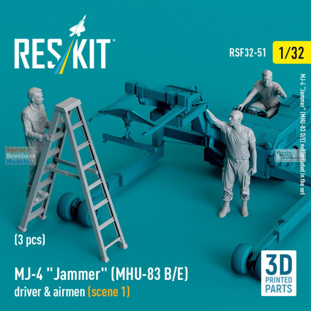 RESRSF320051F 1:32 ResKit Driver & Airmen for MJ-4 Jammer Scene 1 Figure Set