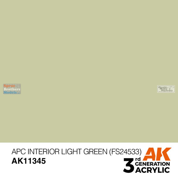 AKI011345 AK Interactive 3Gen Acrylic Paint 17ml - APC Interior Light Green FS24533