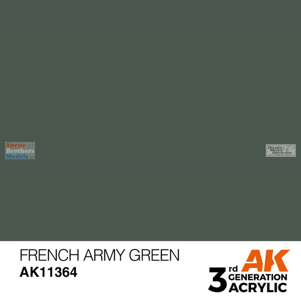 AKI011364 AK Interactive 3Gen Acrylic Paint 17ml - French Army Green