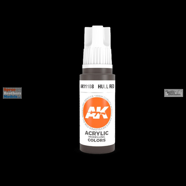 AKI011108 AK Interactive 3Gen Acrylic Paint 17ml - Hull Red FS30059 RAL8017
