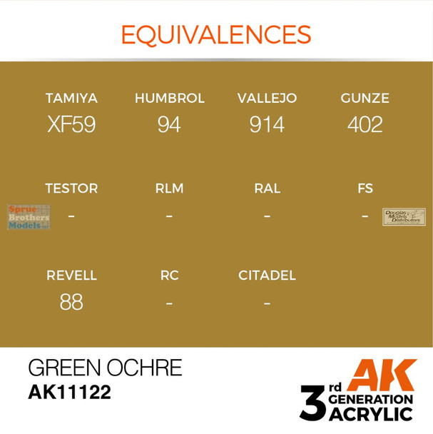 AKI011122 AK Interactive 3Gen Acrylic Paint 17ml - Green Ochre AKI011122 AK Interactive 3Gen Acrylic Paint 17ml - Green Ochre