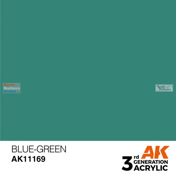 AKI011169 AK Interactive 3Gen Acrylic Paint 17ml - Blue Green FS35275 RAL5018