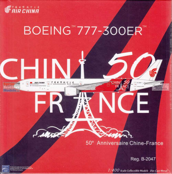 NGM73047 1:400 NG Model ULTIMATE Air China B777-300ER Reg #B-2047 '50 Years of China & France Diplomatic Relations' (pre-painted/pre-built)