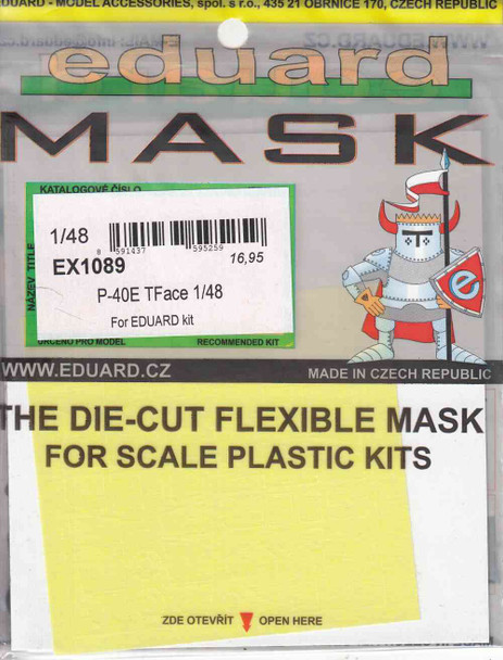 EDUEX1089 1:48 Eduard Mask - P-40E Warhawk TFACE (EDU kit)