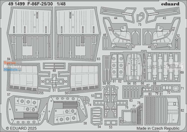 EDU491499 1:48 Eduard Color PE - F-86F-25/30 Sabre Detail Set (AFX kit) EDU491499 1:48 Eduard Color PE - F-86F-25/30 Sabre Detail Set (AFX kit)