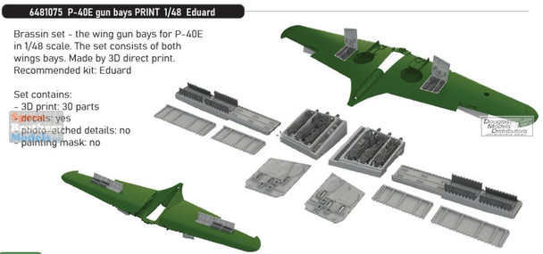 EDU6481075 1:48 Eduard Brassin - P-40E Warhawk Gun Bays (EDU kit)