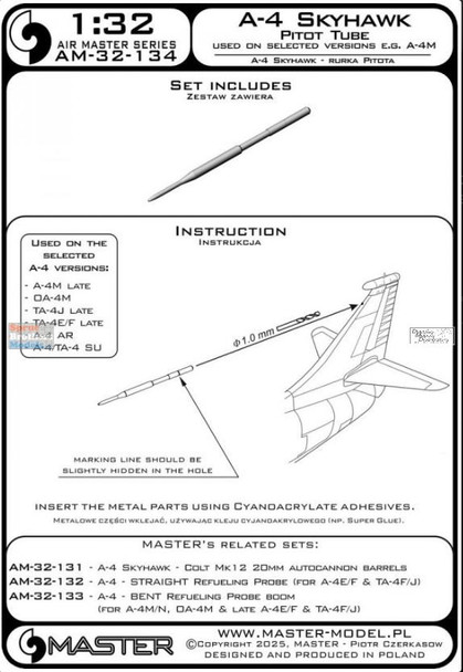 MASAM32134 1:32 Master Model A-4 Skyhawk Pitot Tube