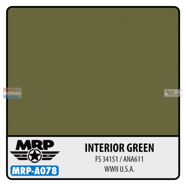 MRPA078A MRP Aqua Paint Line - Interior Green (ANA 611/FS34151) WWII U.S.A. 20ml