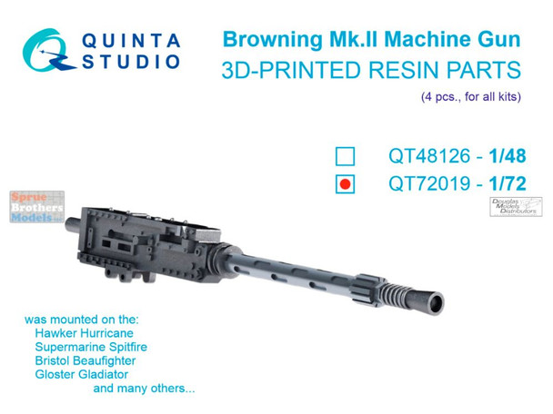 QTSQT72019 1:72 Quinta Studio Browning Mk.II Machine Gun Set