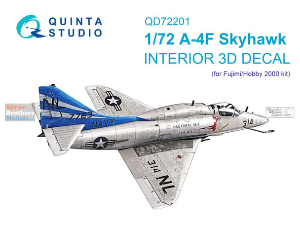 QTSQD72201 1:72 Quinta Studio 3D Decal - A-4F Skyhawk (FUJ/H2K kit)