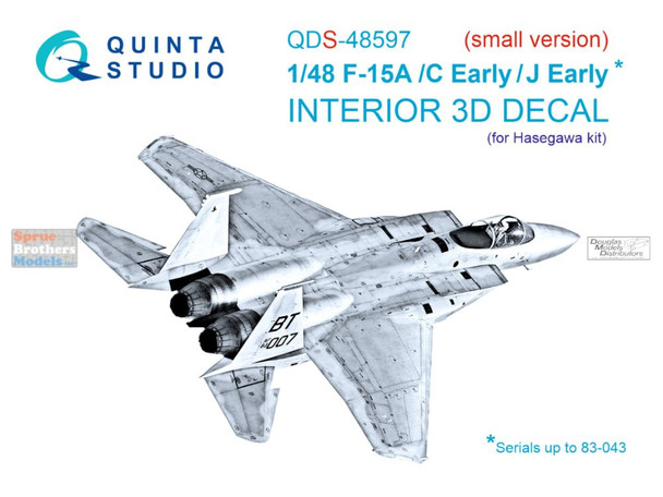 QTSQDS48597 1:48 Quinta Studio 3D Decal - F-15A F-15C Early F-15J Early Eagle (HAS kit) Small Version