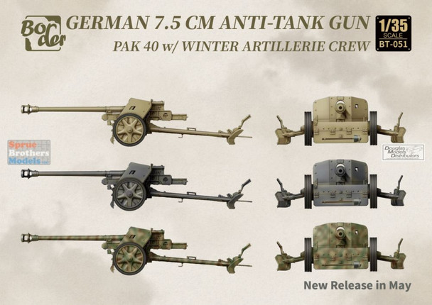BDMBT051 1:35 Border Model German 75mm Anti-Tank Gun PaK 40 with Crew
