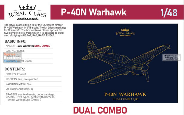 EDUR0025 1:48 Eduard P-40N Warhawk Royal Class Dual Combo (2 full kits)