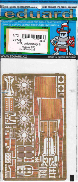 EDU72749 1:72 Eduard PE - B-24J Liberator Undercarriage & Engines Detail Set (HAS kit)