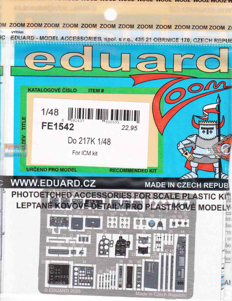 EDUFE1542 1:48 Eduard Color Zoom PE - Do217K (ICM kit)