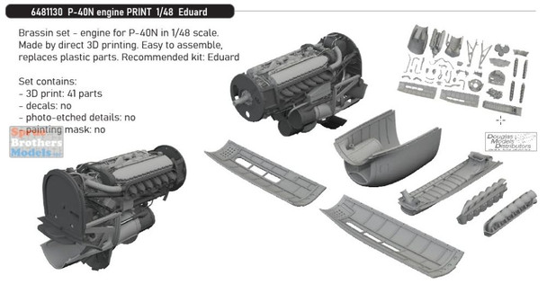 EDU6481130 1:48 Eduard Brassin - P-40N Warhawk Engine (EDU kit)