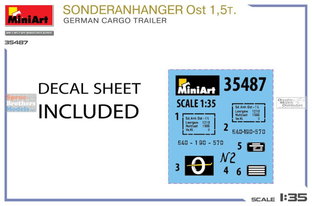 MIA35487 1:35 Miniart Sonderanhanger Ost 1.5t German Cargo Trailer