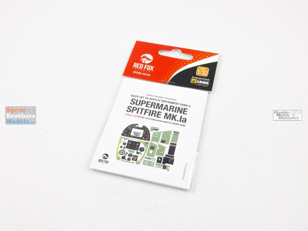 RFSQS32153 1:32 Red Fox Studio Instrument Panels - Spitfire Mk.Ia (H2K kit)