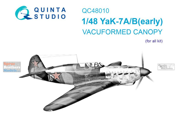 QTSQC48010 1:48 Quinta Studio Vacuformed Canopy - Yak-7A Yak-7B Early