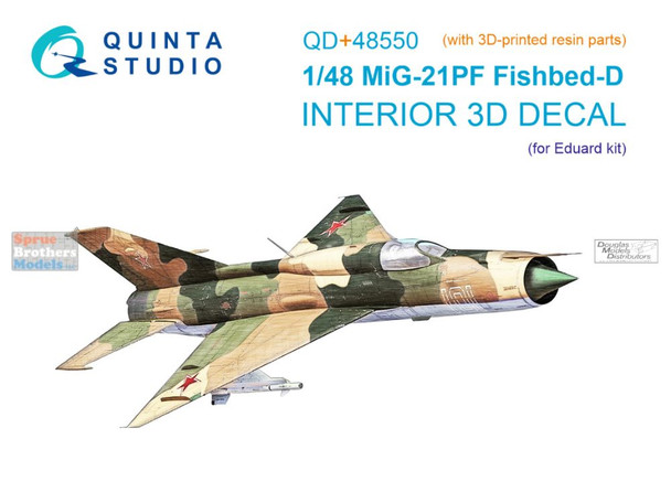 QTSQD48550R 1:48 Quinta Studio 3D Decal - MiG-21PF Fishbed + Resin (EDU kit)