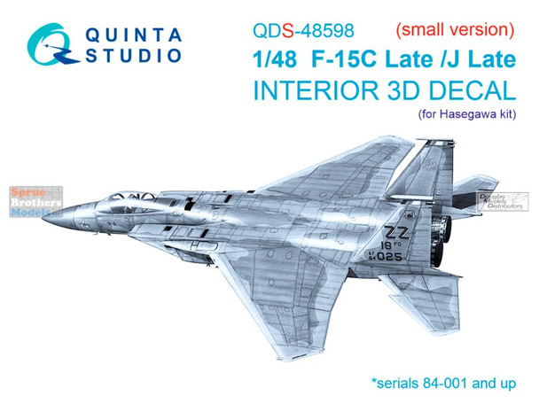 QTSQDS48598 1:48 Quinta Studio 3D Decal - F-15C Late F-15J Late Eagle (HAS kit) Small Version