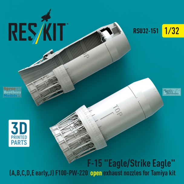 RESRSU320151U 1:32 ResKit F-15A F-15C F-15C F-15D F-15E F-15J Eagle Open Exhaust Nozzles (TAM kit)