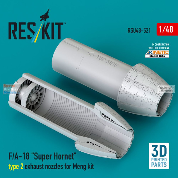 RESRSU480521U 1:48 ResKit F-18E F-18F Super Hornet EA-18G Growler Exhaust Nozzles Type 2 (MNG kit)