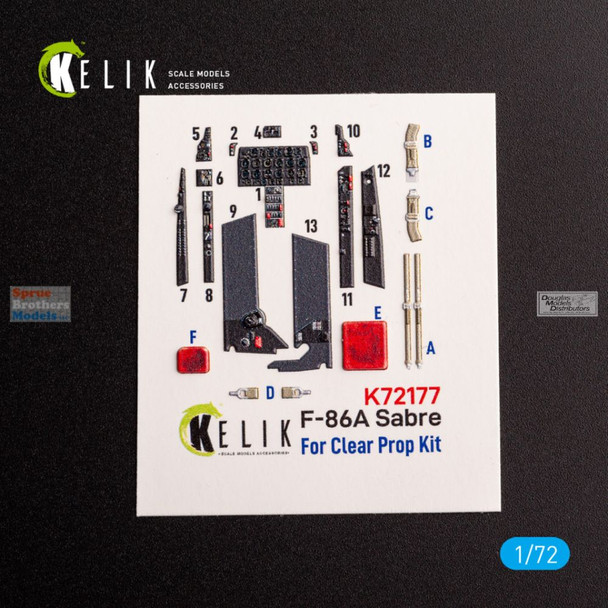 RESK72177K 1:72 ResKit/Kelik 3D Detail Set - F-86A Sabre (CLP kit)