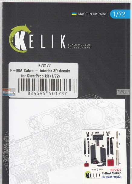 RESK72177K 1:72 ResKit/Kelik 3D Detail Set - F-86A Sabre (CLP kit)