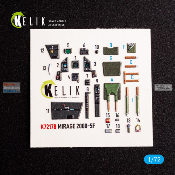 RESK72178K 1:72 ResKit/Kelik 3D Detail Set - Mirage 2000-5F (MDV kit)