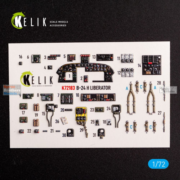 RESK72183K 1:72 ResKit/Kelik 3D Detail Set - B-24H Liberator (AFX kit)
