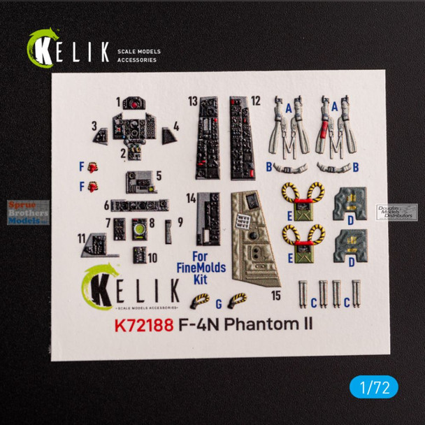 RESK72188K 1:72 ResKit/Kelik 3D Detail Set - F-4N Phantom II (FNM kit)