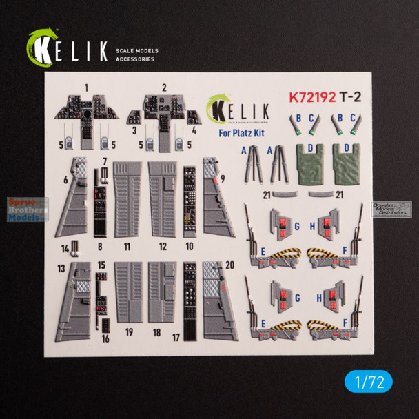 RESK72192K 1:72 ResKit/Kelik 3D Detail Set - Mitsubishi T-2 (PLA kit)