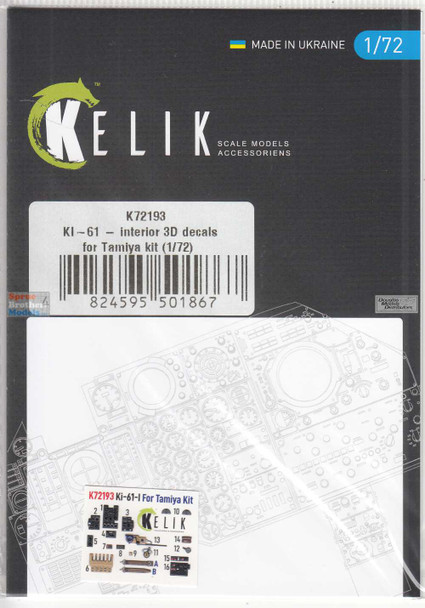 RESK72193K 1:72 ResKit/Kelik 3D Detail Set - Ki-61 Hien (TAM kit)