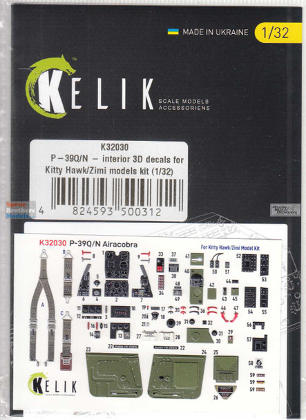 RESK32030K 1:32 ResKit/Kelik 3D Interior Set - P-39Q P-39N Airacobra (ZIM kit)