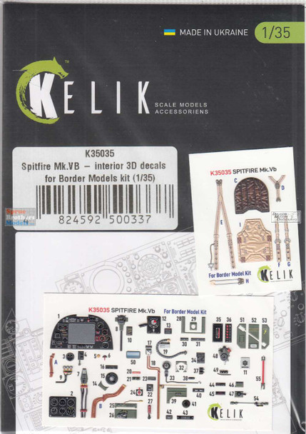 RESK35035K 1:35 ResKit/Kelik 3D Interior Set - Spitfire Mk.V (BDM kit)