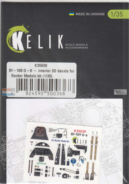 RESK35039K 1:35 ResKit/Kelik 3D Interior Set - Bf109G-6 (BDM kit)