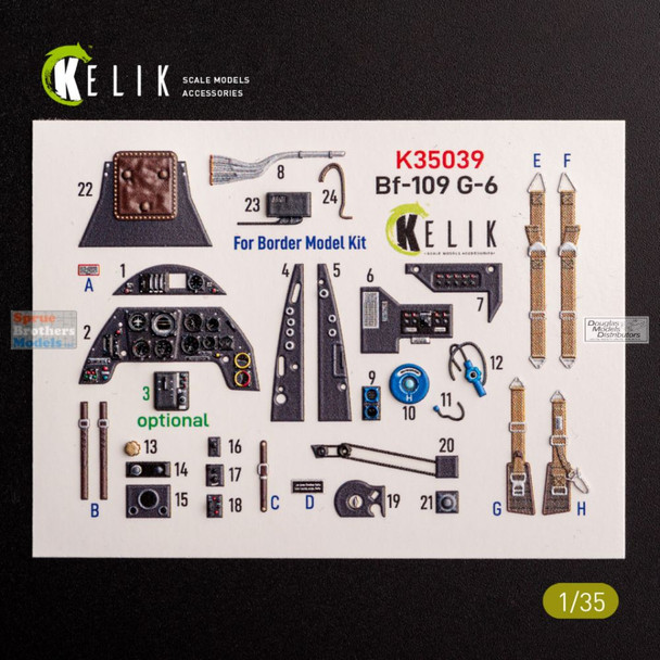 RESK35039K 1:35 ResKit/Kelik 3D Interior Set - Bf109G-6 (BDM kit)