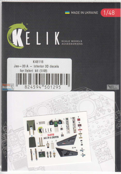 RESK48118K 1:48 ResKit/Kelik 3D Detail Set - JAS-39A Gripen (KIN kit)