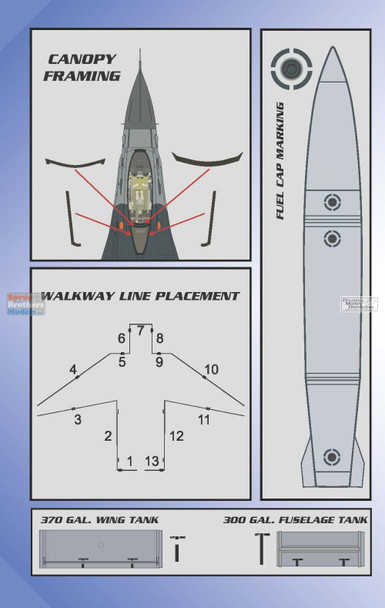 BMA48048 1:48 Bullseye Model Aviation Decals - F-16 Falcon Stencils-Early
