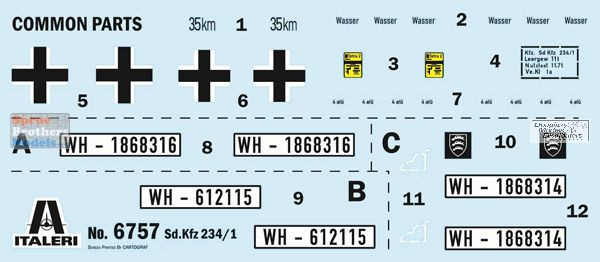 ITA6757 1:35 Italeri Sd.Kfz.234/1 - Sprue Brothers Models LLC