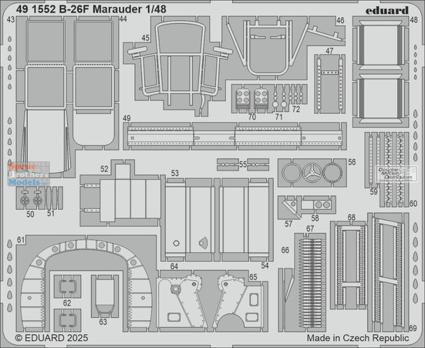 EDU491552 1:48 Eduard Color PE - B-26F Marauder Detail Set (ICM kit)