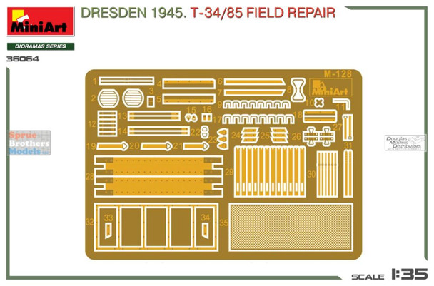 MIA36064 1:35 Miniart BigSet Dresden 1945 - T-34/85 Field Repair MIA36064 1:35 Miniart BigSet Dresden 1945 - T-34/85 Field Repair