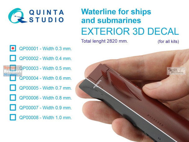 QTSQP00001 Quinta Studio 3D Decal - Waterline for Ships and Submarines (Width 0.3mm)