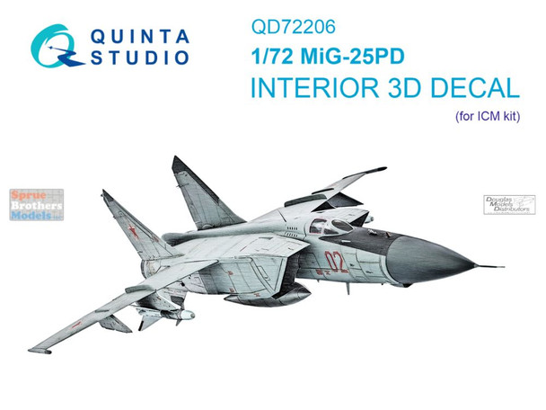 QTSQD72206 1:72 Quinta Studio 3D Decal - MiG-25PD Foxbat (ICM kit)