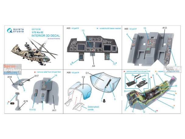 QTSQD72236 1:72 Quinta Studio 3D Decal - Ka-52 Hokum (DRM kit)