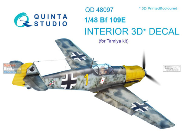 QTSQD48097 1:48 Quinta Studio 3D Decal - Bf109E (TAM kit)