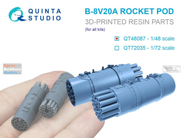 QTSQT48087 1:48 Quinta Studio B-8V20A Rocket Pod Set